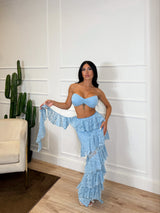 CO/ORD SET MACRAME ROUCHES TURCHESE
