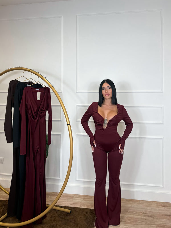 JUMPSUIT LUXE BORDEAUX