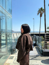 GIACCA DENIM JUSTWEST BROWN