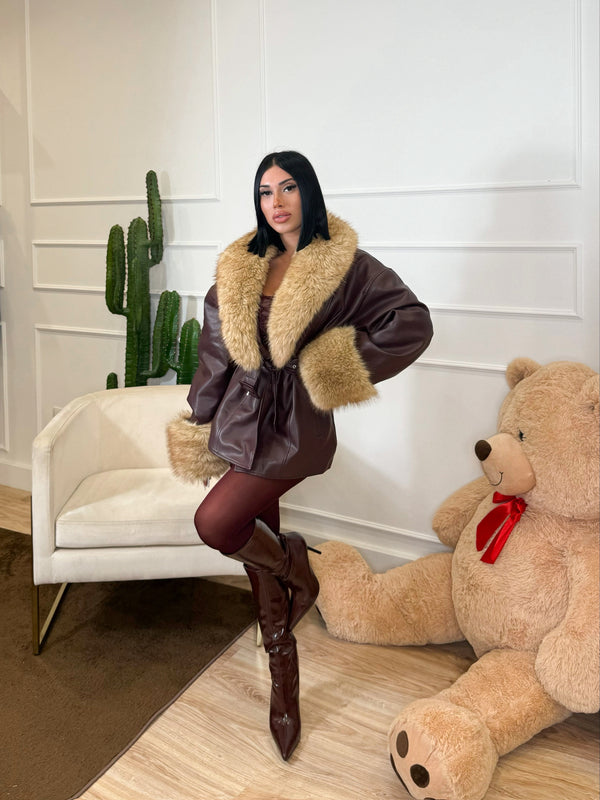 TRENCH PELLICCIA BORDEAUX