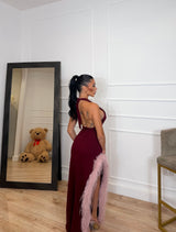 ABITO PLUME BORDEAUX