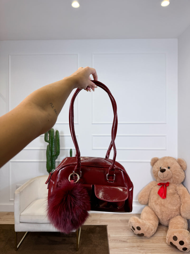 BAG BORDEAUX CON CHARM