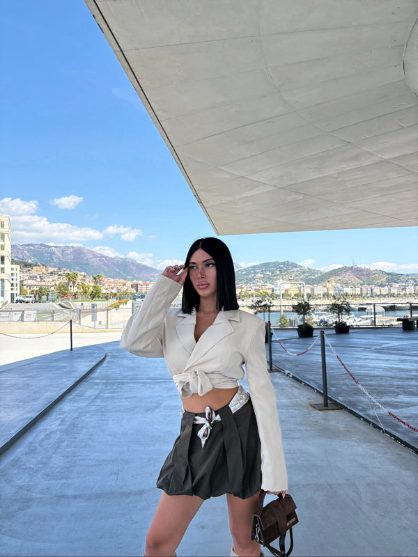 GIACCA CROP BEIGE