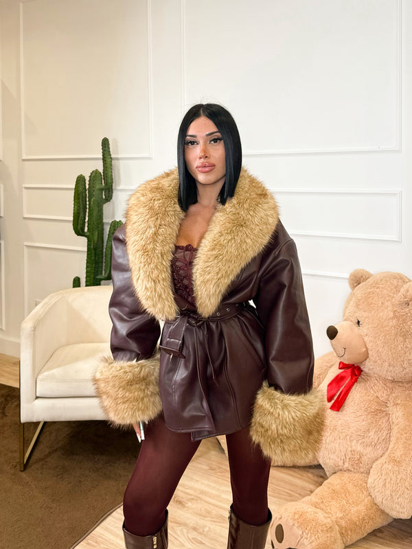 TRENCH PELLICCIA BORDEAUX