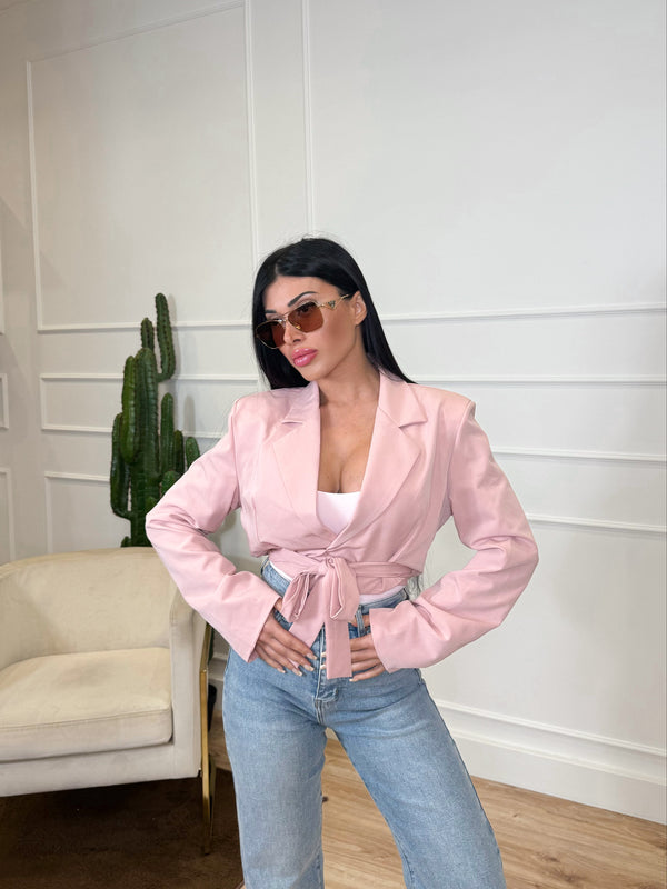 GIACCA CROP ROSA