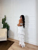 CO/ORD SET MACRAME ROUCHES WHITE